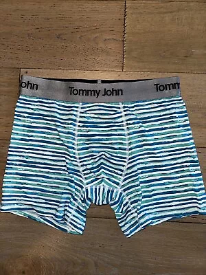 TOMMY JOHN Second Skin 4-inch Trunks  In Blue Coral Painterly Stripe M • $20