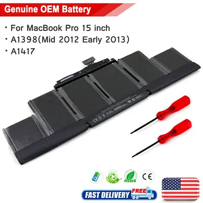 OEM Battery A1417 For Apple Macbook 15 Inch Retina A1398 Mid 2012 Early 2013 US • $45.90