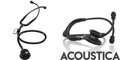 MDF Acoustica Deluxe Lightweight Dual Head Stethoscope - All Black Blackout  • $44.47