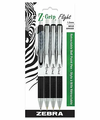 Zebra Corp 1.2 Mm Z-Grip Flight Retractable Ballpoint Pen Black Ink Metal Clip  • $7.49