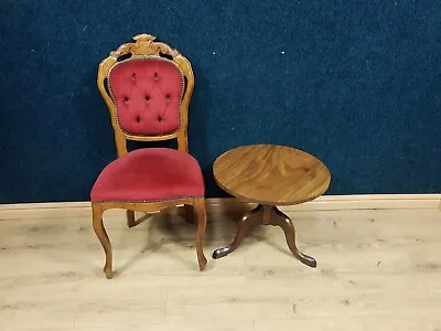 Antique Flamed Mahogany Small Round Side End Lamp Table • £30