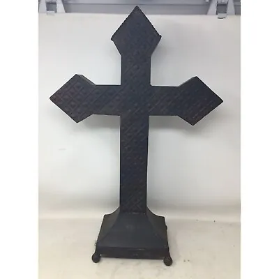 Large Metal Standing Crucifix Cross Religious Home Decor Piece • $79