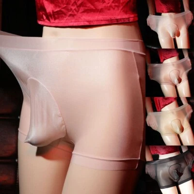 £7.30 • Buy Mens Sheer See Through Boxer Pouch Briefs Underwear Shorts Trunks Underpants