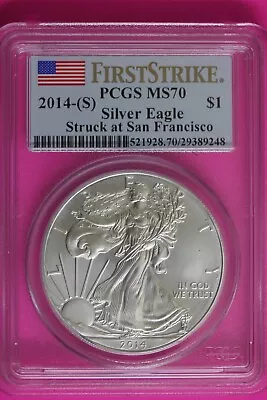 2014 (S) MS 70 American Silver Eagle PCGS First Strike San Francisco Mint 862 • $67.91