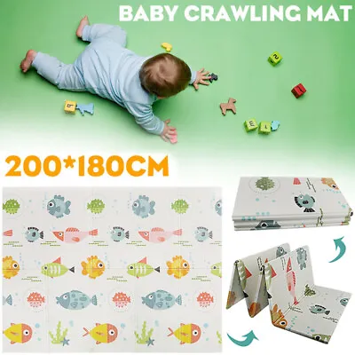 £12.92 • Buy 2Side Baby Play Mat Crawling Soft Blanket Folding Cartoon Waterproof Extra Thick