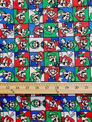 100% Cotton Fabric Mario Bros. - Mario And Luigi Portrait Frames Print/45  WIDE • $14.90