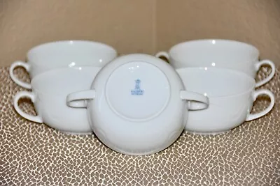 Kaiser Fine Porcelain Germany Domino White Cream Soup Bowls X5 • $85