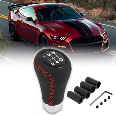 Car Gear Shifter Knob 5 Speed Manual Stick Shift Handle Leather For Ford Mustang • $14.06