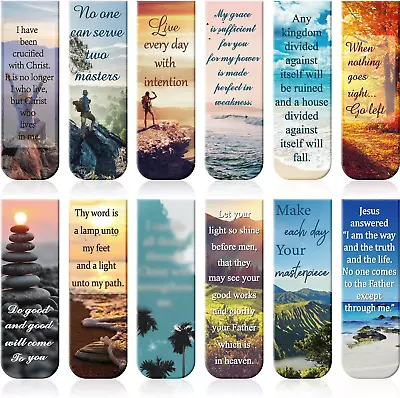 24 Pieces Magnetic Bookmarks Bible Verse Page Clip Scripture Magnet Page Markers • $12.95