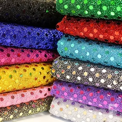 £3.15 • Buy 3mm Sequin Shiny Sparkly Material Nylon Polyester Fabric Fancy Dress