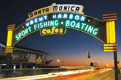 Santa Monica Yacht Harbour Los Angeles Photo Art Print Poster 18x12 • $10.98