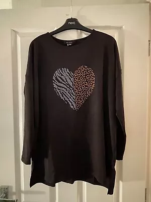 Ladies Longline Heart Print Top New Look Size M • £0.99