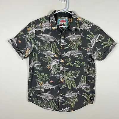 Mambo Loud Shirt Sharks Floral Collared Casual Party Shirt Men's Medium M • $79.99