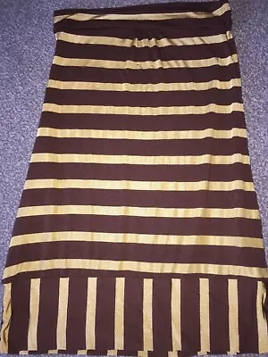 £2.59 • Buy Women Bandeau Gold Brown Striped Top Blouse