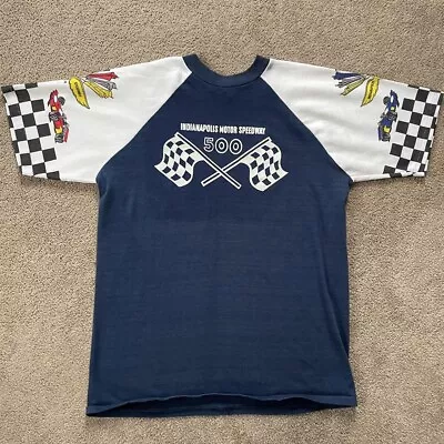 Vintage Velva Sheen Single Stitch Indianapolis Motor Speedway Made In USA Tee • $50