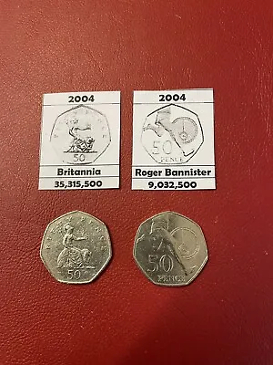 First Four Minute Mile By Roger Bannister 50p Circulated Coin • £2.99