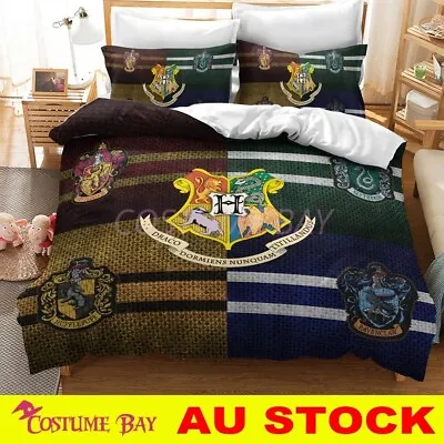 Quilt Duvet Cover Set Doona Double Queen Size Pillowcase Bedding AU Harry Potter • £17.40