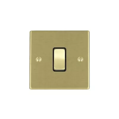 HAMILTON HARTLAND 10A 2 Way Rocker Switch (Light Switch) - Satin Brass/Black • £6.99