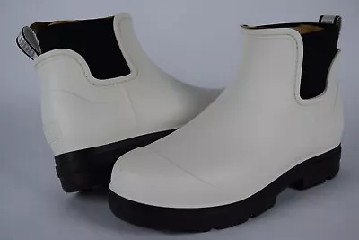 NIB! Womens Ugg Droplet Rain Boots 1130831 Sz 11 Waterproof Logo White • £47.49