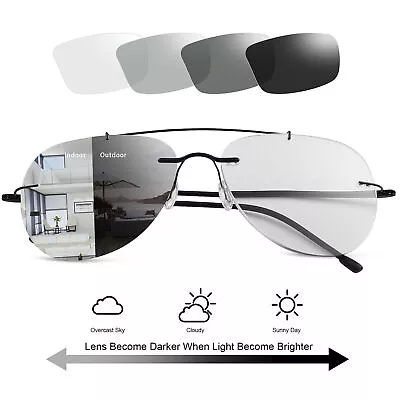 Photochromic Sunglasses Progressive Multifocal Anti Blue Light Reading Glasses • $12.29