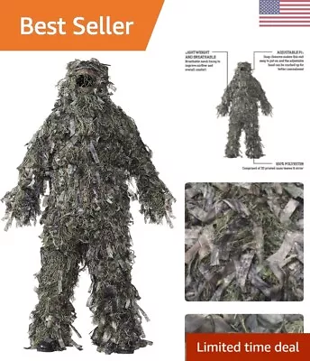 Men's 3-D Ghillie Suit - Woodland Camo - Breathable & Versatile Hunting Gear • $132.99