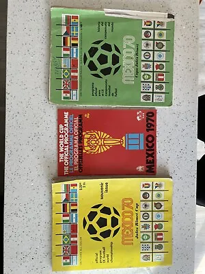 £250 • Buy 3 X 1970 MEXICO World Cup FINAL Programmes With 7 Player's Signatures