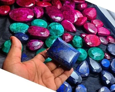 Natural Sapphire Emerald Ruby Stone 23000 Ct/4.600 Gm Certified Loose Gemstone • £379.91