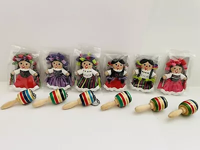 Maria Lele Handcrafted Mexican Doll 3  Magnet Doll Original Muñeca W/Trompo ~NEW • $14.75