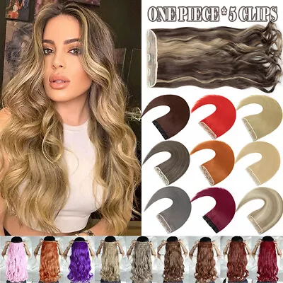 One Piece 100% THICK Clip In As Remy Human Hair Extensions Full Head Highlight • £14.40