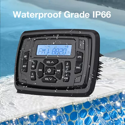 $84.99 • Buy Marine Radio Bluetooth AM FM Waterproof Boat Stereo System Head Unit ATV UTV Car