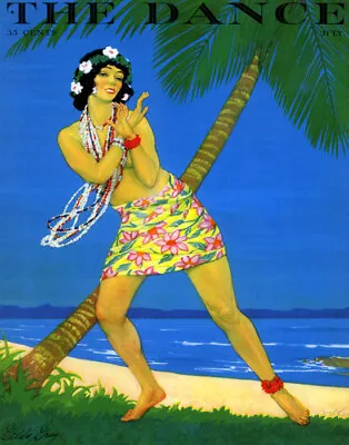 Poster Travel Hawaii Paradise The Dance Hula Girl Beach Vintage Repro Free S/h • $15.95