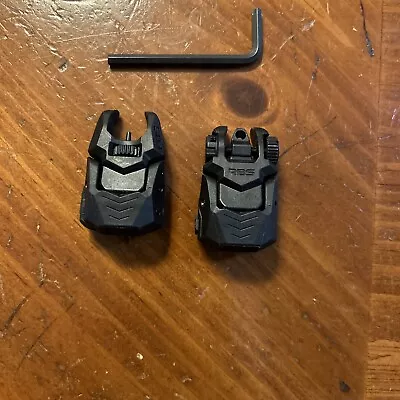 F.A.B. Defense FAB Polymer Flip-Up Front And Rear BUIS Sight Set  Picatinny Rail • $60