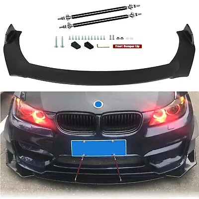 Carbon Fiber Front Bumper Lip Splitter Spoiler + Strut Rods For 3 Series E30 E46 • $39.99