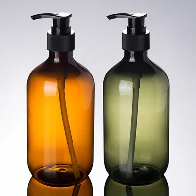 £3.52 • Buy 1PC 300/500ml Green/Brown Empty Pump Bottle Refillable Lotion Shampoo Dispenser