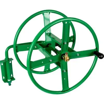 Metal Wall Mounted Hose Reel W/ Brass Hose Connector - Up To 75m Hose Storage • £58.95
