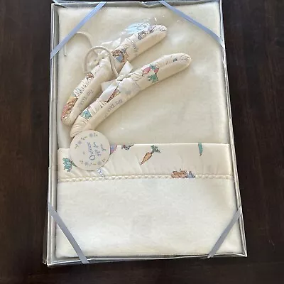 New Vintage The Tale Of PETER RABBIT Quiltex Crib Blanket & Hangers Nursery Set • $25.08