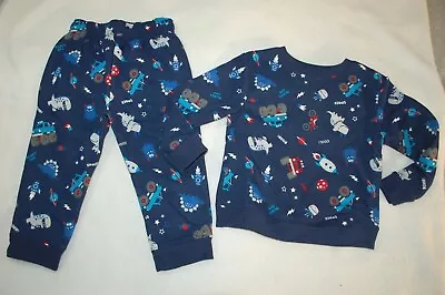 Baby Boys NAVY BLUE SWEATSHIRT & PANTS Monster Planets Truck Dinosaur 6-9 MO • $18