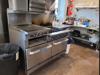 $1500 • Buy Imperial 60  Combination Gas Range  Raised Griddle 6 Burner On Wheels