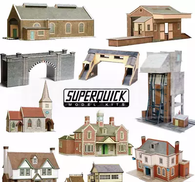 SuperQuick Model Building OO/HO Building Card Kits For Model Railway • £7