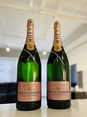 2 Moet & Chandon Rose Imperial Champagne Display Bottles Empty Sealed 3 Litres! • $199.99
