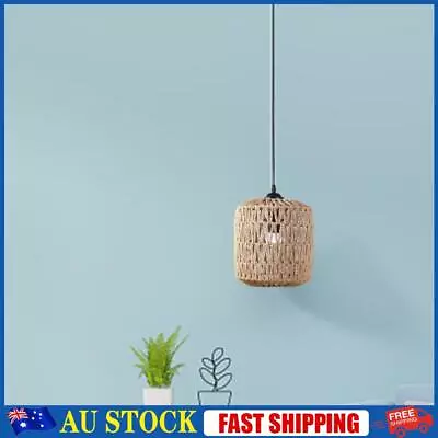 Simulated Rattan Lamp Cover Handmade Woven Lamp Shade For Bedroom (Cylindrical) • $17.19