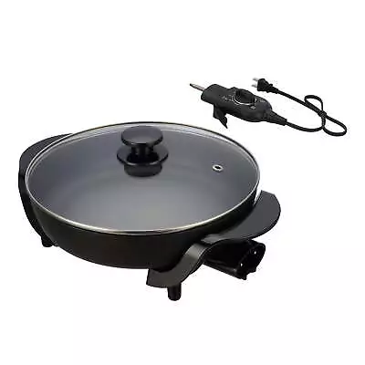 12  Round Nonstick Electric Skillet With Glass Cover Black • $19.98