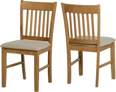 Oxford 2 Chairs Oak Finish Mink Microsuede Seatpads Priced Per Pair • £109.13