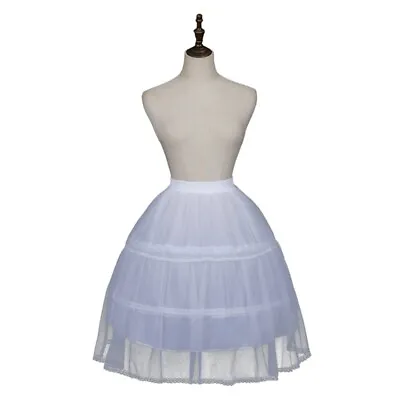 Crinoline Underskirt Petticoat For Women Girls Short Hoop Skirt White 19.7in • £9.92