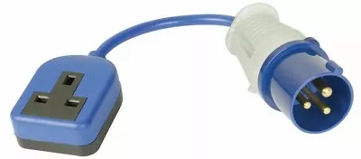 16 AMP 3 PIN Plug To 13 AMP Socket Fly Lead Converter Caravan Camping Hook Up • £9.87