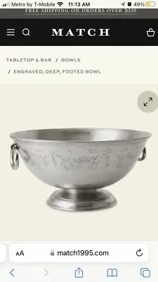 Match Pewter Italy Cosí Tabellini Large Footed Bowl Centerpiece Serving Engraved • $430
