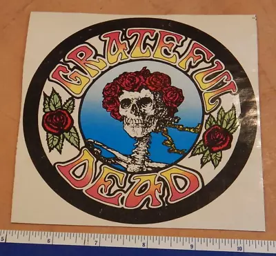 VINTAGE ORIGINAL 1980s GRATEFUL DEAD SKELETON AND ROSES STICKER 5 1/4  NOS • $14.99