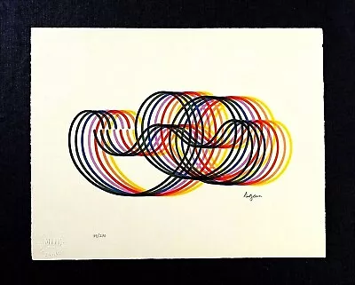 $1199 • Buy Yaacov Agam, SWIRLS II, Lines And Forms Suite Original Lithograph Pencil Signed