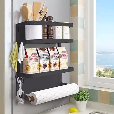 Magnetic Spice Rack For Refrigerator Magnetic Paper Towel Holder Shelf Fridge... • $38.10