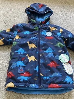 £36 • Buy Jojo Maman Bebe Dinosaur Reversible Fleece Lined Winter Coat  Age 4-5 Years